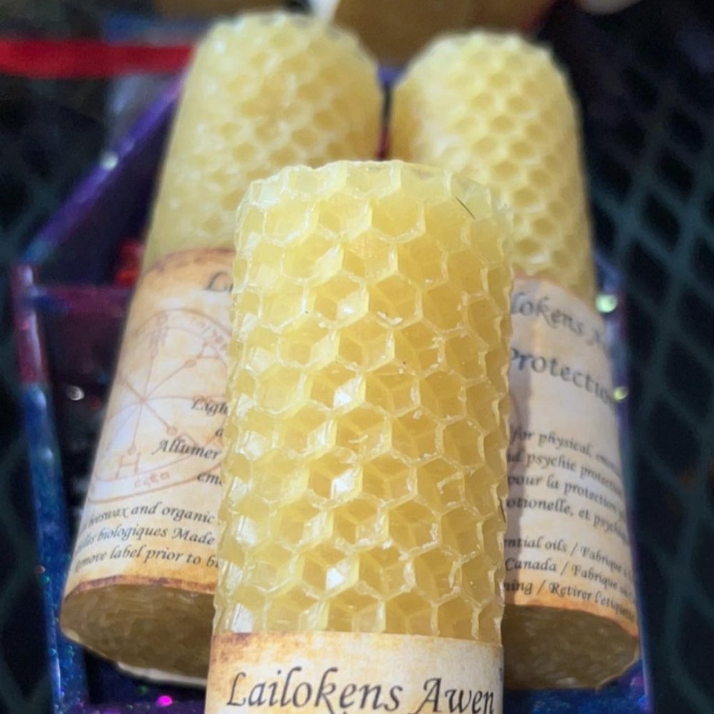 Lailokens Awen Rolled Beeswax Protection candle